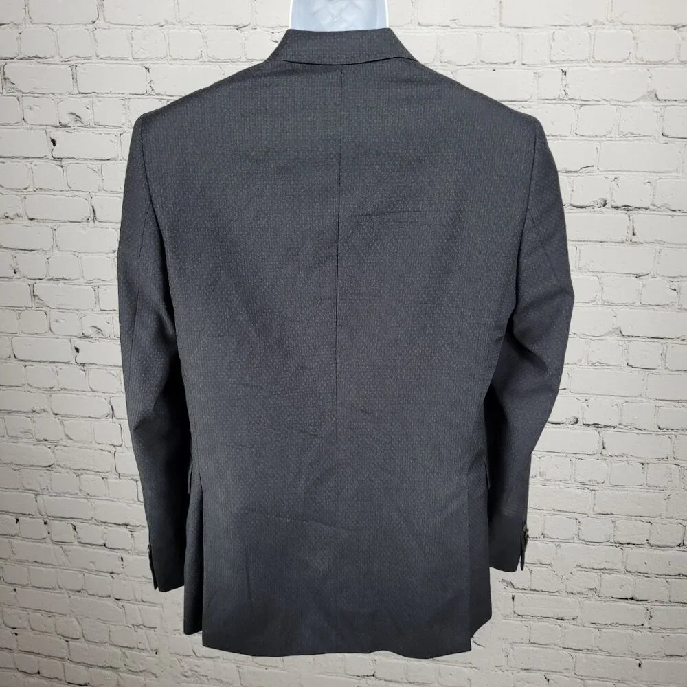 Ted Baker London Endurance Black Blue Wool Jay CT 2 Button Blazer Sport Coat 38R